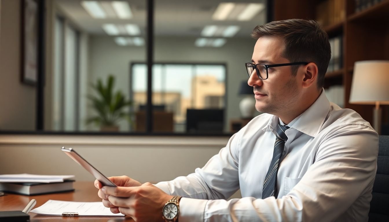 Bankruptcy attorney reviewing improved client intake numbers and consultation conversion rate, San Antonio Texas law office