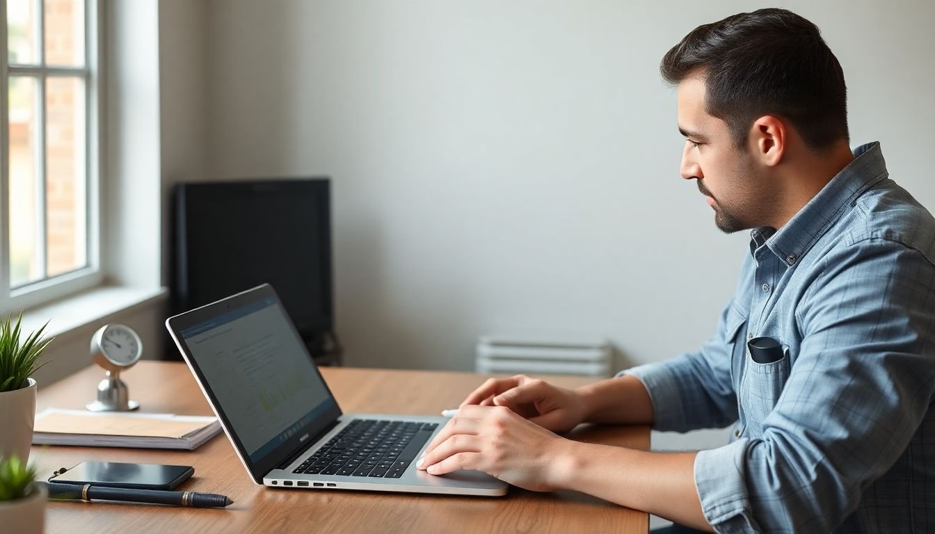 Plumber reviewing 90-day emergency call recovery report on laptop showing recovered jobs, Katy Texas