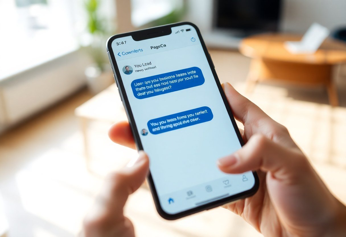 smartphone displaying text message conversation between LeadExploder AI and potential customer booking appointment